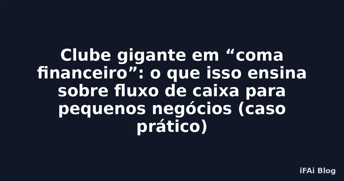 Um dos maiores clubes de futebol do Brasil virou notícia internacional após seu CEO afirmar que a instituição está em **“coma” do ponto de vista financeiro**. O caso do **Grêmio** chama atenção porque expõe uma realidade desconfortável: mesmo com torcida enorme, marca forte e receitas relevantes, o 